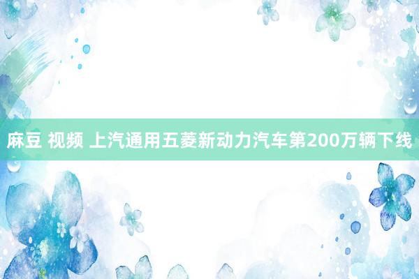 麻豆 视频 上汽通用五菱新动力汽车第200万辆下线