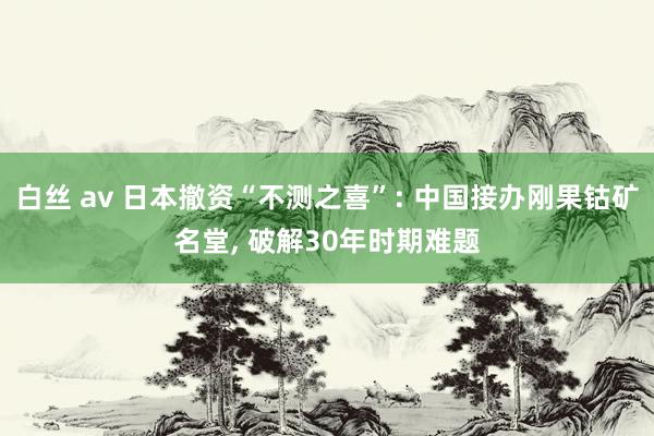 白丝 av 日本撤资“不测之喜”: 中国接办刚果钴矿名堂， 破解30年时期难题