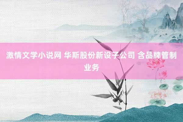 激情文学小说网 华斯股份新设子公司 含品牌管制业务