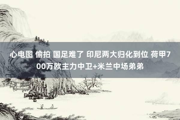 心电图 偷拍 国足难了 印尼两大归化到位 荷甲700万欧主力中卫+米兰中场弟弟