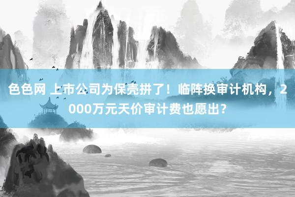 色色网 上市公司为保壳拼了！临阵换审计机构，2000万元天价审计费也愿出？