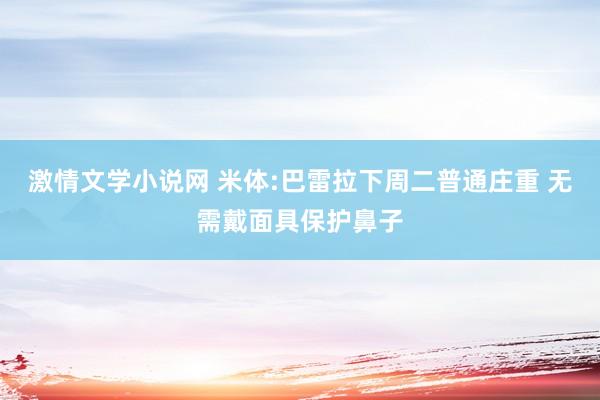 激情文学小说网 米体:巴雷拉下周二普通庄重 无需戴面具保护鼻子