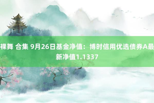 裸舞 合集 9月26日基金净值：博时信用优选债券A最新净值1.1337