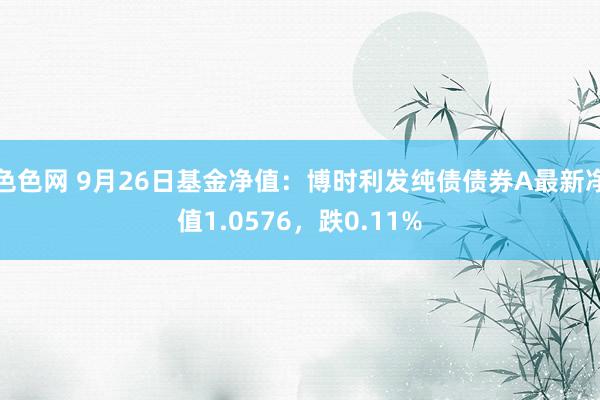 色色网 9月26日基金净值：博时利发纯债债券A最新净值1.0576，跌0.11%