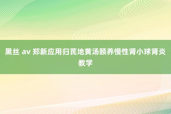 黑丝 av 郑新应用归芪地黄汤颐养慢性肾小球肾炎教学