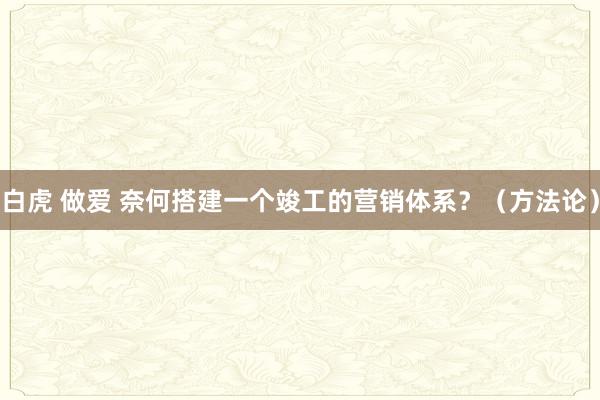 白虎 做爱 奈何搭建一个竣工的营销体系？（方法论）