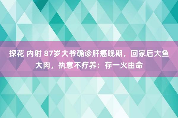 探花 内射 87岁大爷确诊肝癌晚期，回家后大鱼大肉，执意不疗养：存一火由命