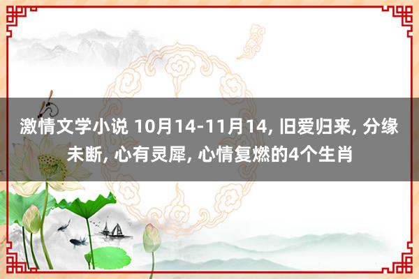 激情文学小说 10月14-11月14， 旧爱归来， 分缘未断， 心有灵犀， 心情复燃的4个生肖