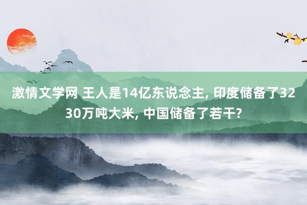 激情文学网 王人是14亿东说念主， 印度储备了3230万吨大米， 中国储备了若干?