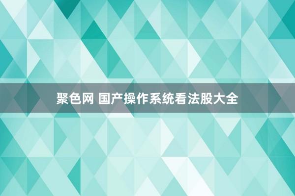 聚色网 国产操作系统看法股大全