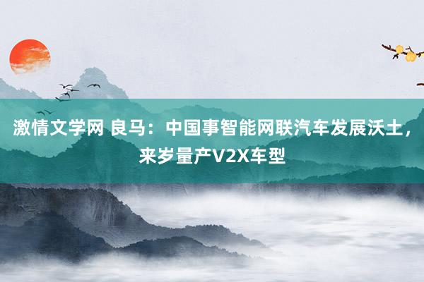 激情文学网 良马：中国事智能网联汽车发展沃土，来岁量产V2X车型