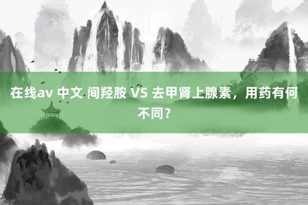 在线av 中文 间羟胺 VS 去甲肾上腺素，用药有何不同？