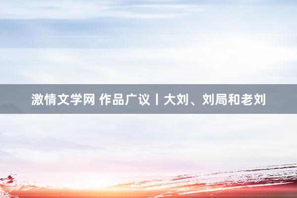 激情文学网 作品广议丨大刘、刘局和老刘