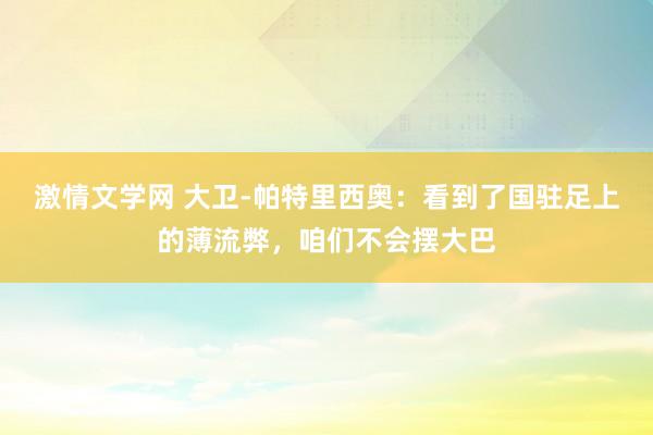 激情文学网 大卫-帕特里西奥：看到了国驻足上的薄流弊，咱们不会摆大巴