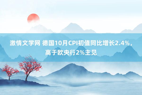 激情文学网 德国10月CPI初值同比增长2.4%，高于欧央行2%主见