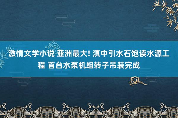 激情文学小说 亚洲最大! 滇中引水石饱读水源工程 首台水泵机组转子吊装完成