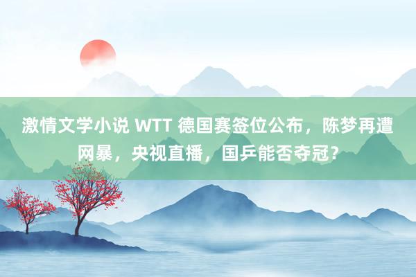 激情文学小说 WTT 德国赛签位公布，陈梦再遭网暴，央视直播，国乒能否夺冠？