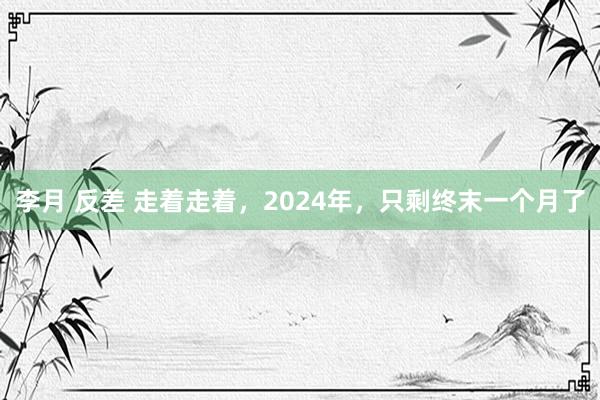 李月 反差 走着走着，2024年，只剩终末一个月了