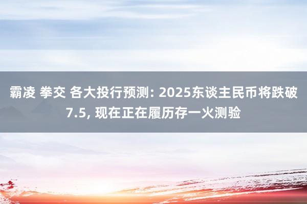 霸凌 拳交 各大投行预测: 2025东谈主民币将跌破7.5， 现在正在履历存一火测验