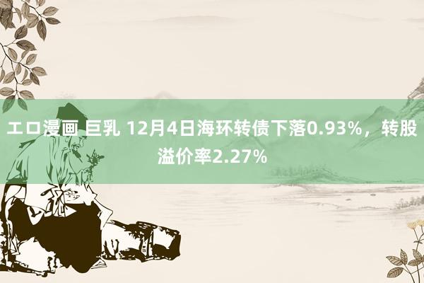 エロ漫画 巨乳 12月4日海环转债下落0.93%，转股溢价率2.27%