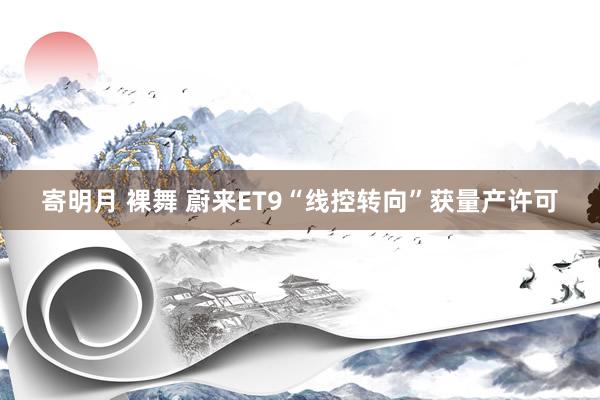 寄明月 裸舞 蔚来ET9“线控转向”获量产许可