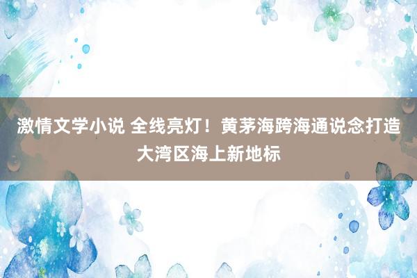 激情文学小说 全线亮灯！黄茅海跨海通说念打造大湾区海上新地标