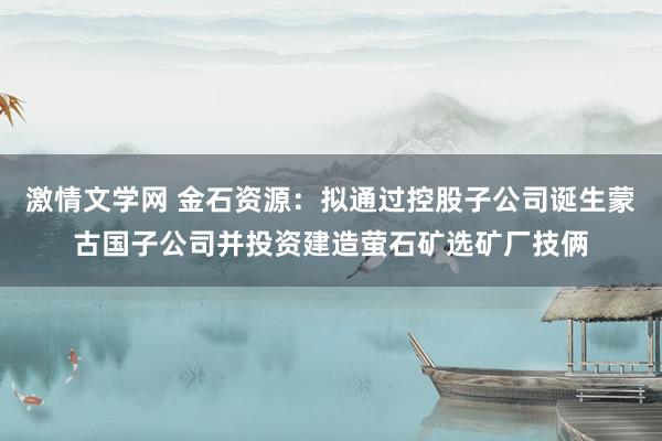 激情文学网 金石资源：拟通过控股子公司诞生蒙古国子公司并投资建造萤石矿选矿厂技俩