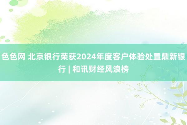 色色网 北京银行荣获2024年度客户体验处置鼎新银行 | 和讯财经风浪榜