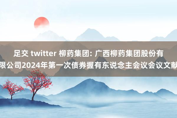 足交 twitter 柳药集团: 广西柳药集团股份有限公司2024年第一次债券握有东说念主会议会议文献