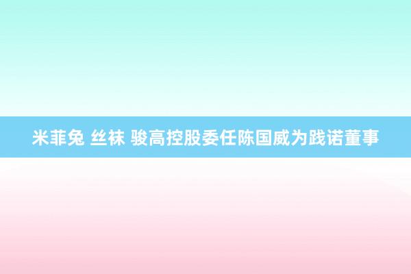 米菲兔 丝袜 骏高控股委任陈国威为践诺董事