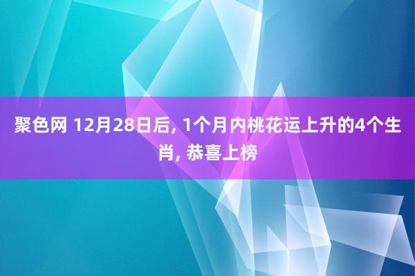 聚色网 12月28日后， 1个月内桃花运上升的4个生肖， 恭喜上榜