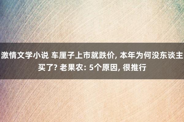 激情文学小说 车厘子上市就跌价， 本年为何没东谈主买了? 老果农: 5个原因， 很推行