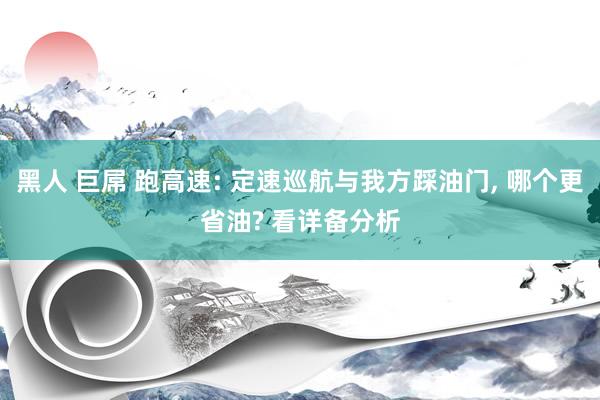 黑人 巨屌 跑高速: 定速巡航与我方踩油门， 哪个更省油? 看详备分析