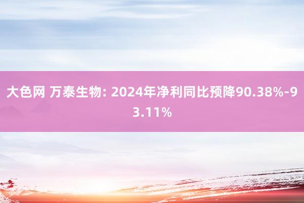 大色网 万泰生物: 2024年净利同比预降90.38%-93.11%