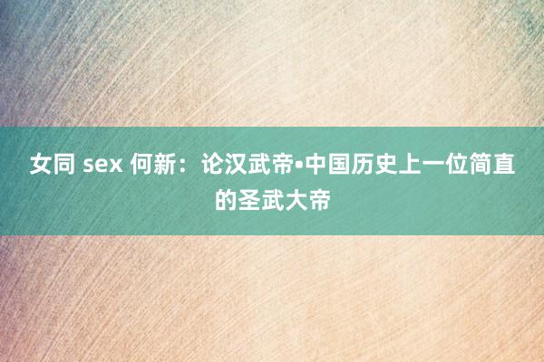 女同 sex 何新：论汉武帝•中国历史上一位简直的圣武大帝